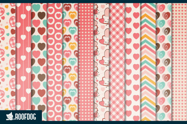 Valentines hearts digital paper Valentines hearts digital paper