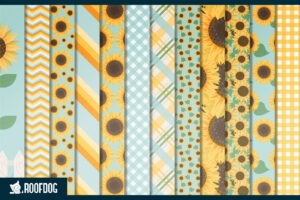 Bright sunflower digital paper