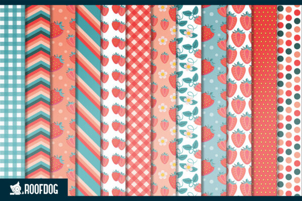 Red strawberry digital paper Red strawberry digital paper