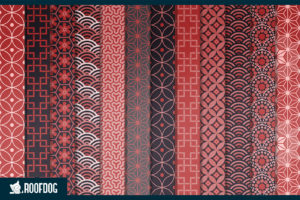 Red and black Japanese style geometric digital paper