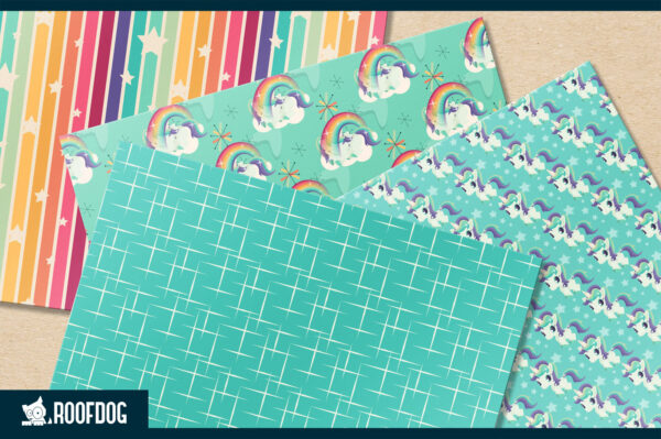 Rainbows and unicorns digital paper Rainbows and unicorns digital paper