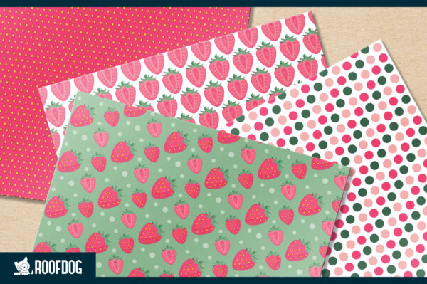 Pink Strawberry Digital Paper Pink Strawberry Digital Paper