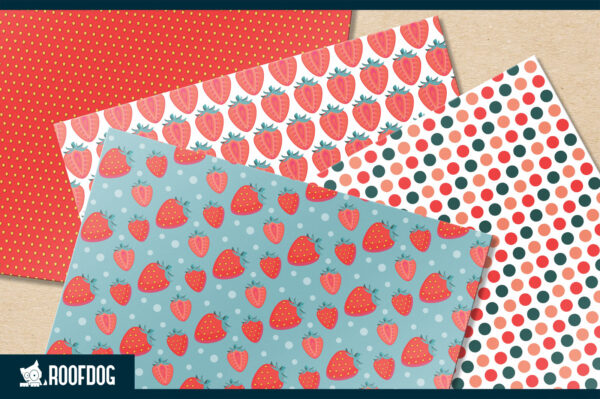 Red strawberry digital paper Red strawberry digital paper