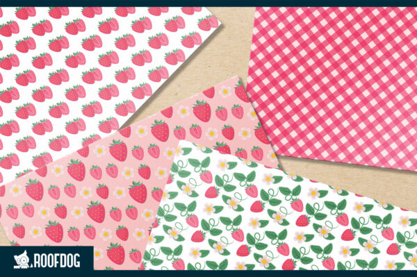 Pink Strawberry Digital Paper Pink Strawberry Digital Paper
