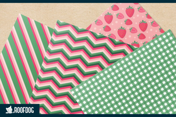 Pink Strawberry Digital Paper Pink Strawberry Digital Paper