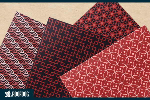 Red and black Japanese style geometric digital paper Red and black Japanese style geometric digital paper
