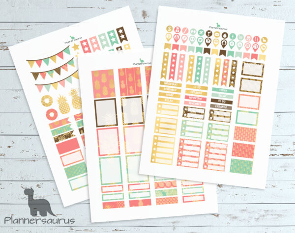 Gold pineapple planner printables—EC Planner Gold pineapple planner printables—EC Planner