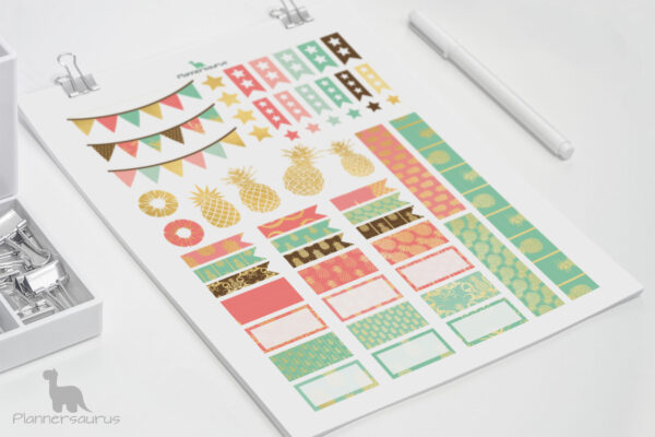 Gold pineapple planner printables—EC Planner Gold pineapple planner printables—EC Planner