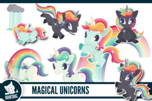 Magical unicorns clip art