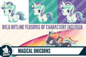 Magical unicorns clip art