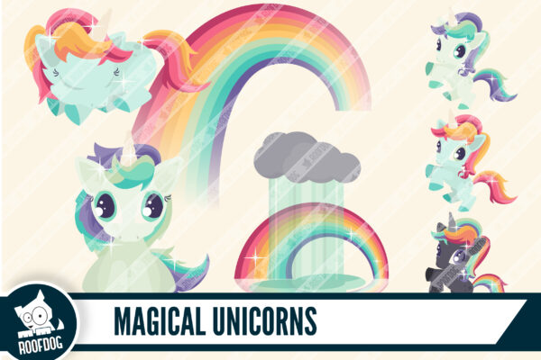 Magical unicorns clip art Magical unicorns clip art