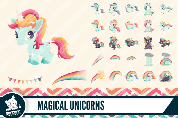 Magical unicorns clip art Magical unicorns clip art