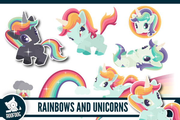 Rainbows and unicorns clip art Rainbows and unicorns clip art