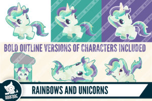 Rainbows and unicorns clip art
