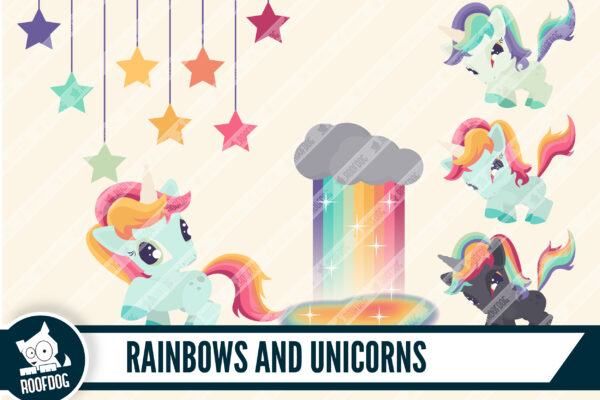 Rainbows and unicorns clip art Rainbows and unicorns clip art