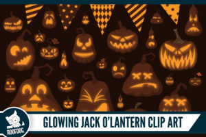 Glowing Jack O Lantern clip art