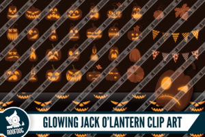 Glowing Jack O Lantern clip art